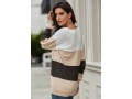 Contrast V Neck Long Sleeve Sweater