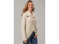 Cowl Neck Long Sleeve Beige Sweater