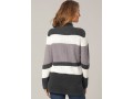 Dip Hem Patchwork Long Sleeve Sweater