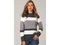 Dip Hem Patchwork Long Sleeve Sweater