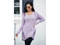 Draped Fringe Long Sleeve Asymmetric Hem Sweater