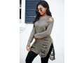 Draped Fringe Long Sleeve Round Neck Sweater