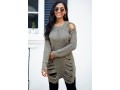 Draped Fringe Long Sleeve Round Neck Sweater