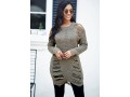 Draped Fringe Long Sleeve Round Neck Sweater