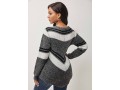 Grey V Neck Long Sleeve Sweater