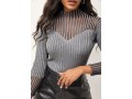 Hot Drilling Long Sleeve Mesh Stitching Sweater