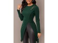 Lace Up Long Sleeve Dark Green Sweater