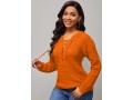 Lace Up Solid Long Sleeve Sweater