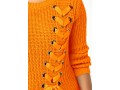 Lace Up Split Front Long Sleeve Sweater