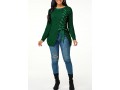 Lace Up Split Front Long Sleeve Sweater