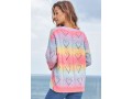 Ombre Print Long Sleeve Pierced Sweater