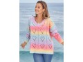 Ombre Print Long Sleeve Pierced Sweater