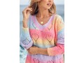 Ombre Print Long Sleeve Pierced Sweater