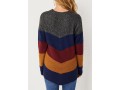 Patchwork Long Sleeve Round Neck Sweater