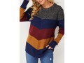 Patchwork Long Sleeve Round Neck Sweater