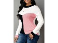 Pink Long Sleeve Round Neck Sweater