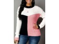 Pink Long Sleeve Round Neck Sweater