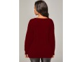 Red Twist Hem Long Sleeve Sweater