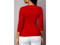 Rhinestone Detail Long Sleeve Red Sweater