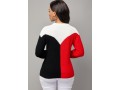 Round Neck Contrast Long Sleeve Sweater