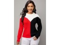 Round Neck Contrast Long Sleeve Sweater