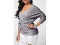 Solid Long Sleeve V Neck Sweater