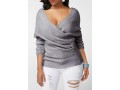 Solid Long Sleeve V Neck Sweater