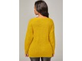 Solid Long Sleeve V Neck Twist Hem Sweater