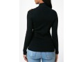 Strappy Shoulder Long Sleeve Mock Neck Sweater