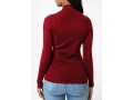 Strappy Shoulder Mock Neck Wine Red Sweater