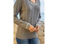 Striped V Neck Long Sleeve Sweater