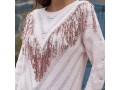 Tassel Detail Round Neck Long Sleeve Sweater