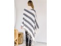 Tassel Stripe Print Long Sleeve Turtleneck Sweater