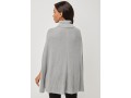 Turtleneck 3/4 Sleeve Solid Sweater Cape