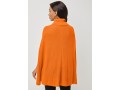 Turtleneck 3/4 Sleeve Solid Sweater Cape