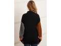 Turtleneck Contrast Long Sleeve Black Sweater