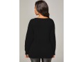 Twist Hem Black Long Sleeve Sweater