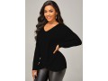 Twist Hem Black Long Sleeve Sweater