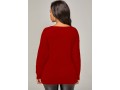 Twist Hem Solid Long Sleeve Sweater