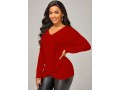 Twist Hem Solid Long Sleeve Sweater