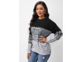 Twist Patchwork Long Sleeve Round Neck Sweater