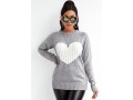 Twisted Pattern Heart Long Sleeve Sweater