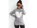 Twisted Pattern Heart Long Sleeve Sweater