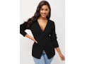 V Neck Cross Front Long Sleeve Black Sweater