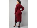 Wine Red Cross Front Long Sleeve Sweater