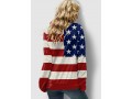 American Flag Print Drawstring Long Sleeve Sweatshirt