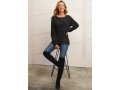 Black Decorative Button Long Sleeve Sweatshirt