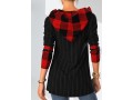 Black Plaid Twisted Long Sleeve Hoodie