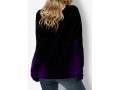 Butterfly Print Lace Up Split Neck Purple Sweatshirt