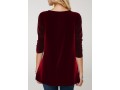 Christmas Design Sequin Velvet Stitching Wine Red Sweatshirt